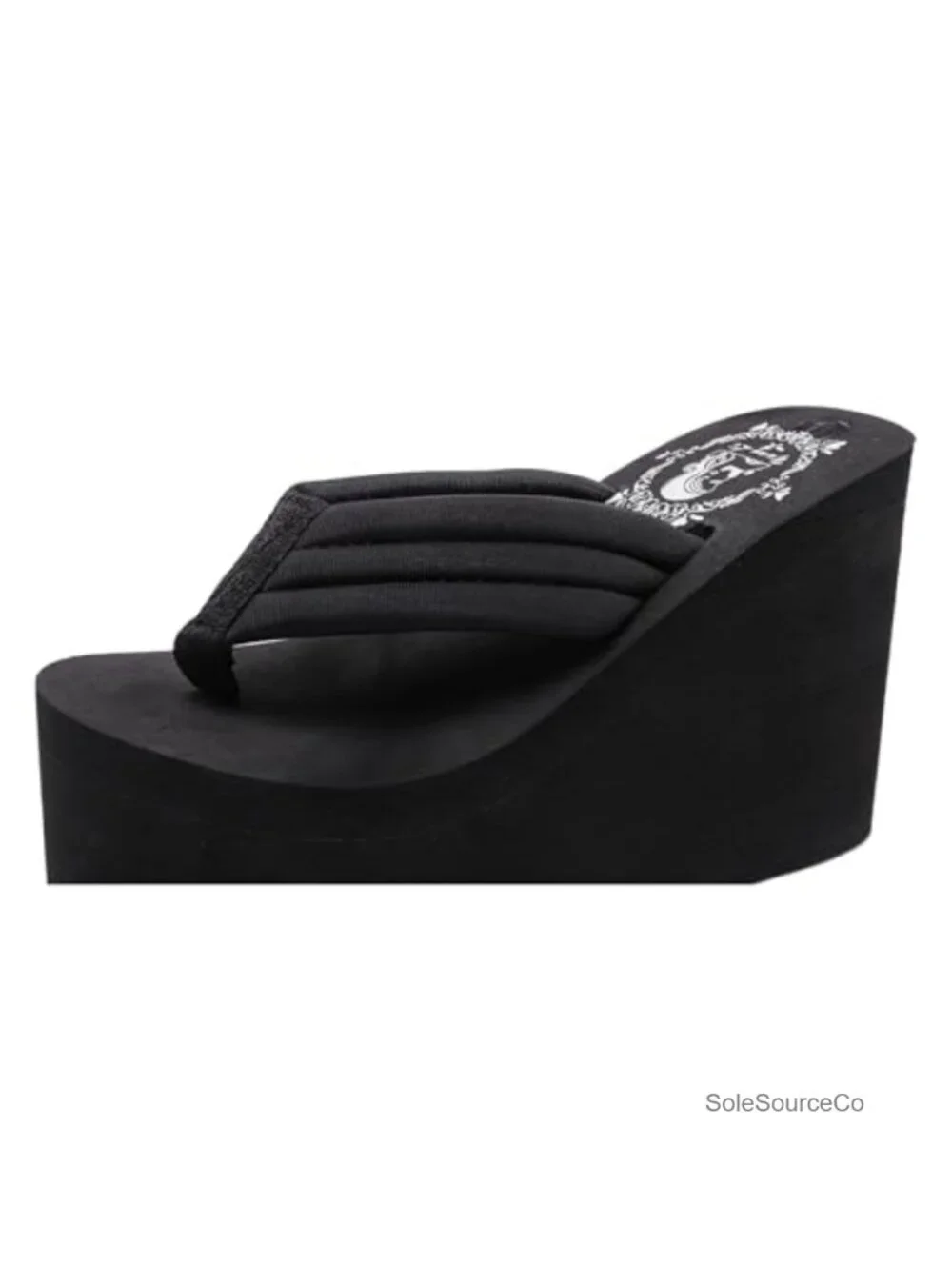 Women's Wedge Sandals Platform Flip Flops Rhinestone Bling Slip On Summer